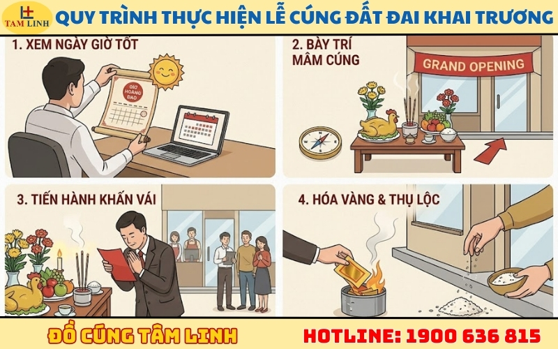 Quy trình thực hiện lễ cúng đất đai khai trương