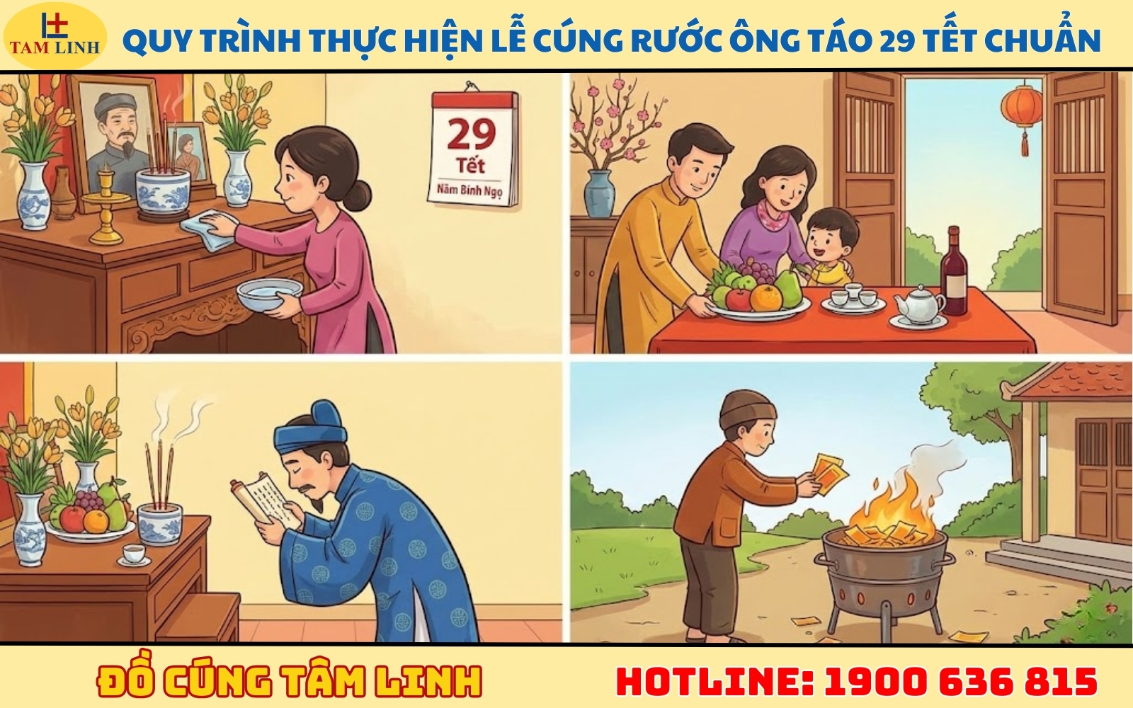 Quy trình thực hiện lễ cúng rước ông Táo 29 tết chuẩn xác