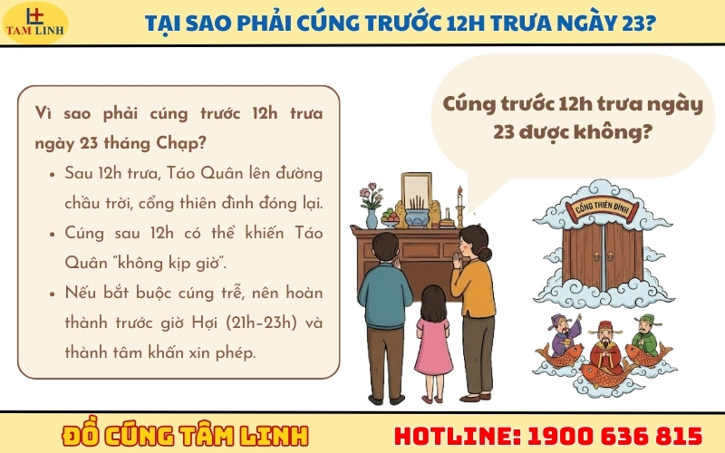 Tại sao phải cúng trước 12h trưa ngày 23
