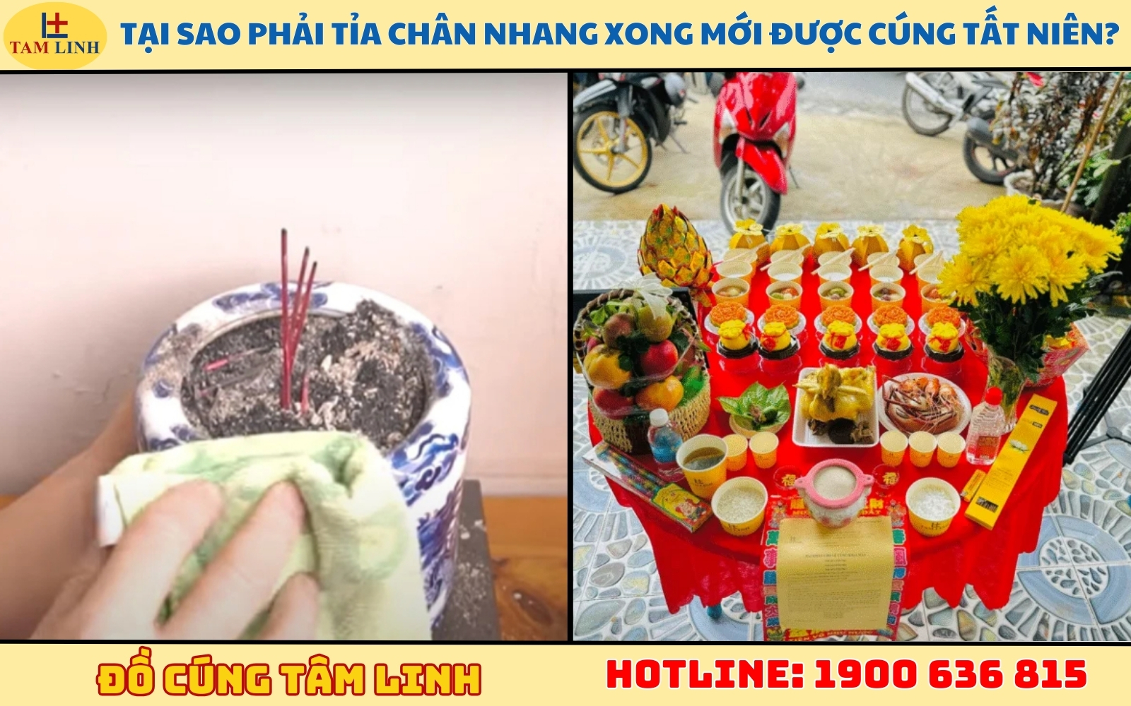 Tại sao phải tỉa chân nhang xong mới được cúng Tất Niên