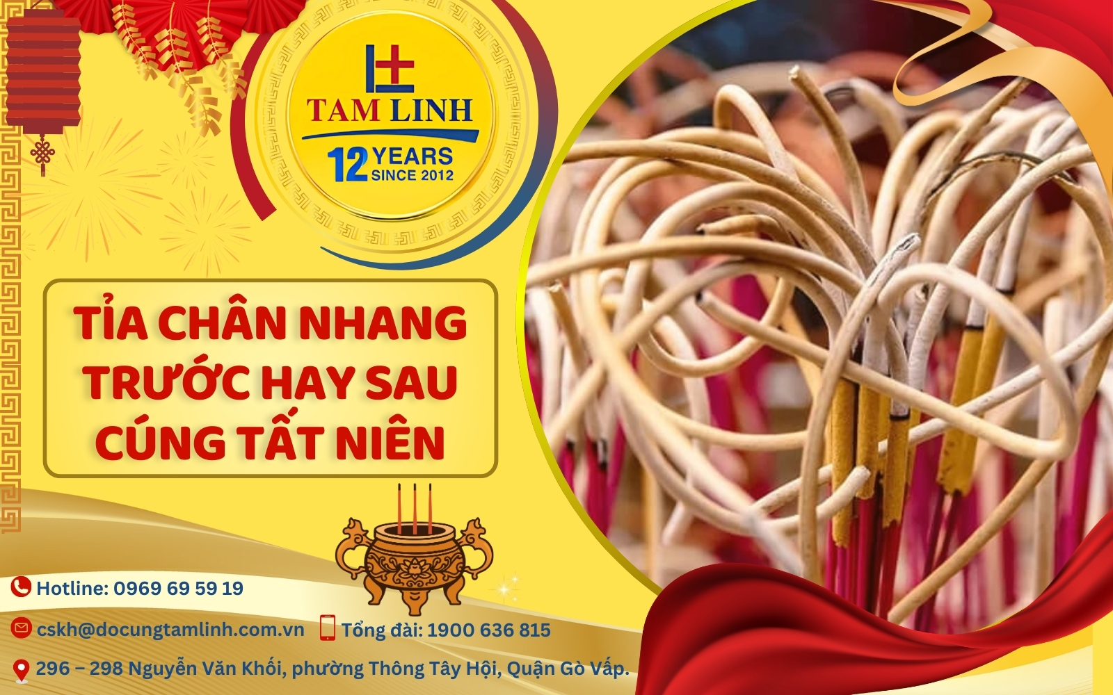 Tỉa chân nhang trước hay sau cúng tất niên