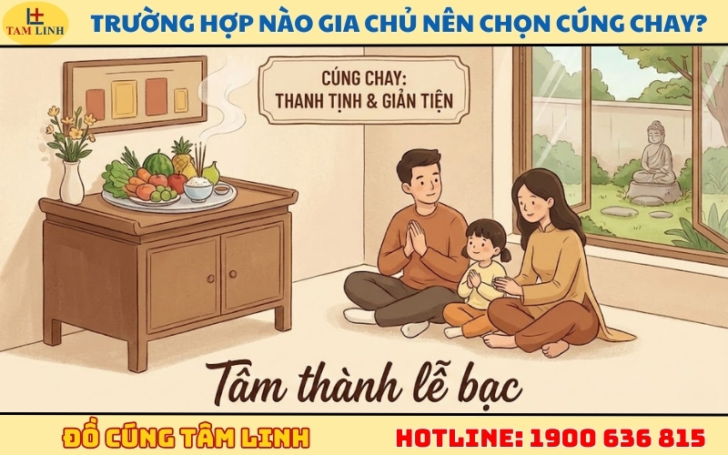 Trường hợp nào gia chủ nên chọn cúng chay