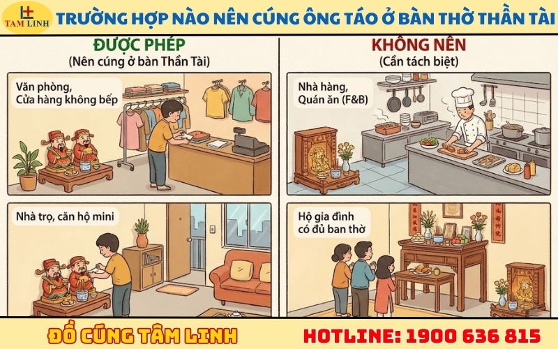 Trường hợp nào nên cúng ông táo ở bàn thờ thần tài