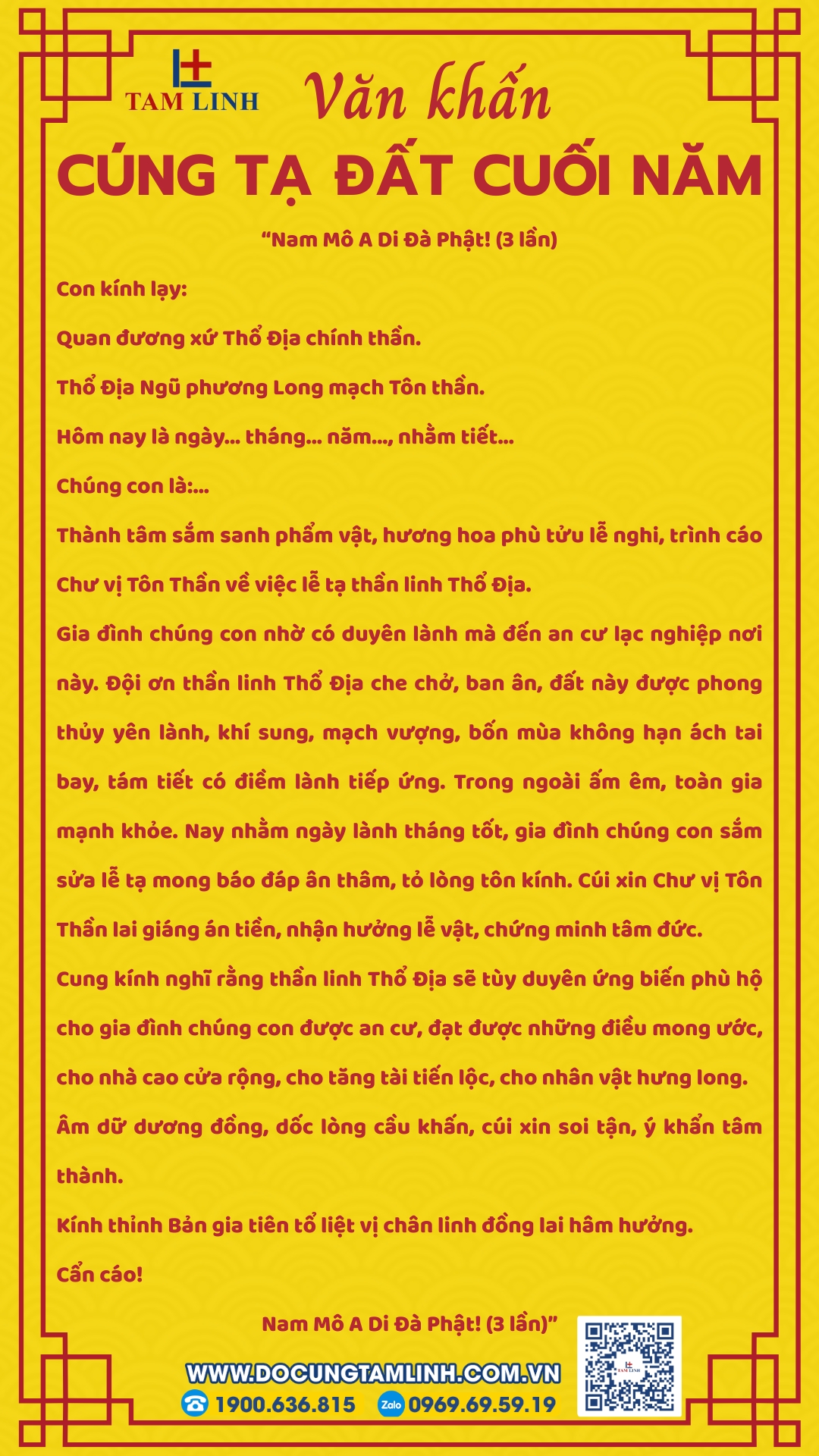 Văn khấn cúng tạ đất cuối năm