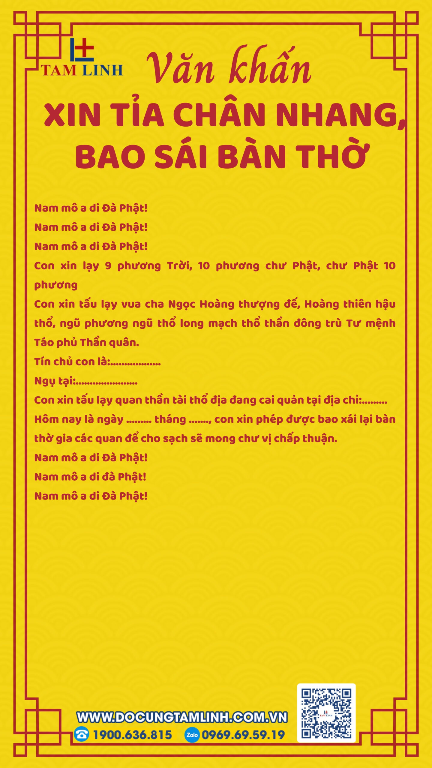 Văn khấn xin tỉa chân nhang, bao sái bàn thờ