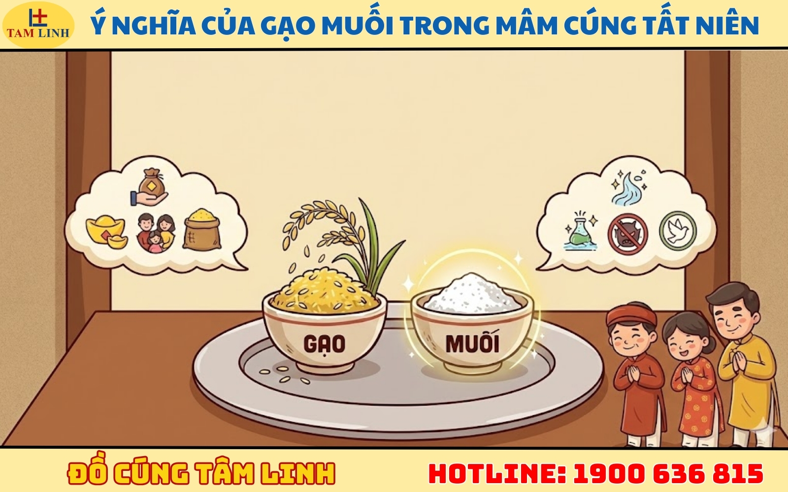 Ý nghĩa của gạo muối trong mâm cúng tất niên