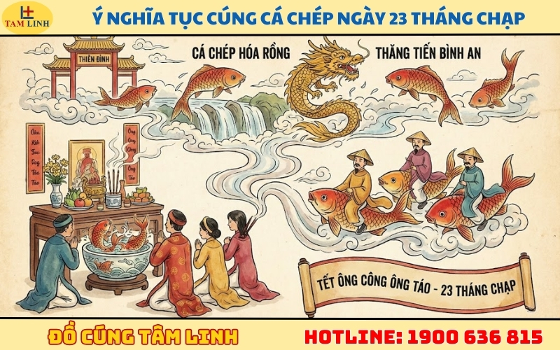 Ý nghĩa tục cúng cá chép ngày 23 tháng Chạp