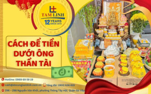 Cách để tiền dưới ông Thần Tài