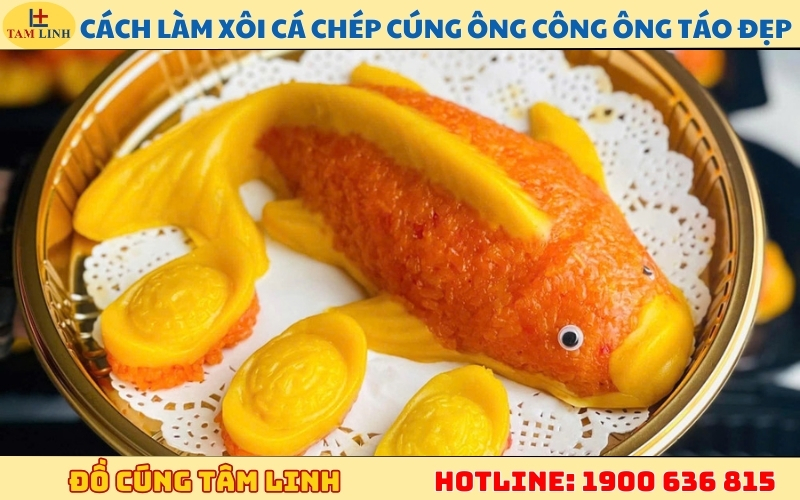 Cách làm xôi cá chép cúng ông Công ông Táo đẹp 