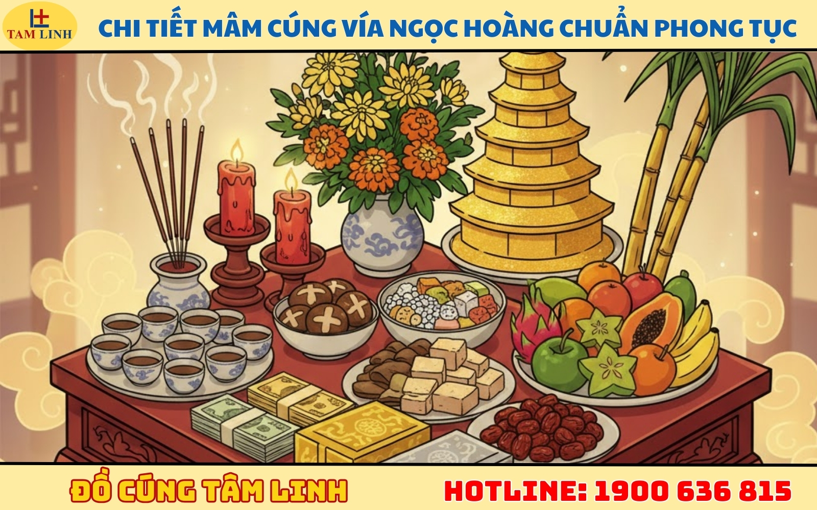 Chi tiết mâm cúng Vía Ngọc Hoàng chuẩn phong tục