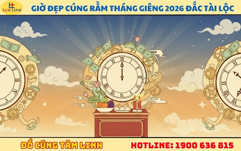 Giờ đẹp cúng rằm tháng giêng 2026 đắc tài lộc