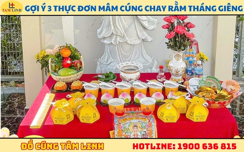 Gợi ý 3 thực đơn mâm cúng chay rằm tháng giêng 