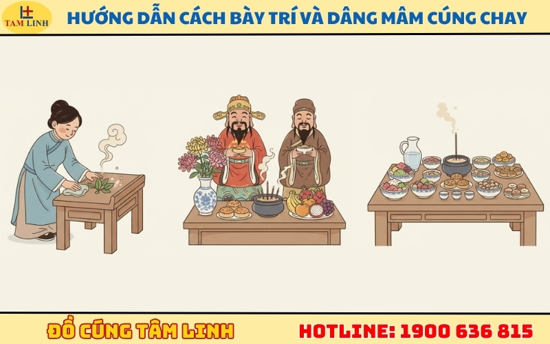 Hướng dẫn cách bày trí và dâng mâm cúng chay