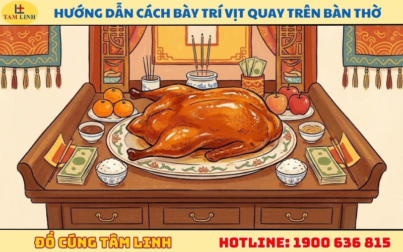 Hướng dẫn cách bày trí vịt quay trên bàn thờ chuẩn phong thủy