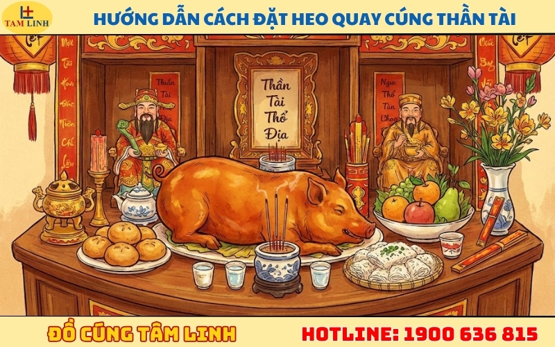 Hướng dẫn cách đặt heo quay cúng Thần Tài