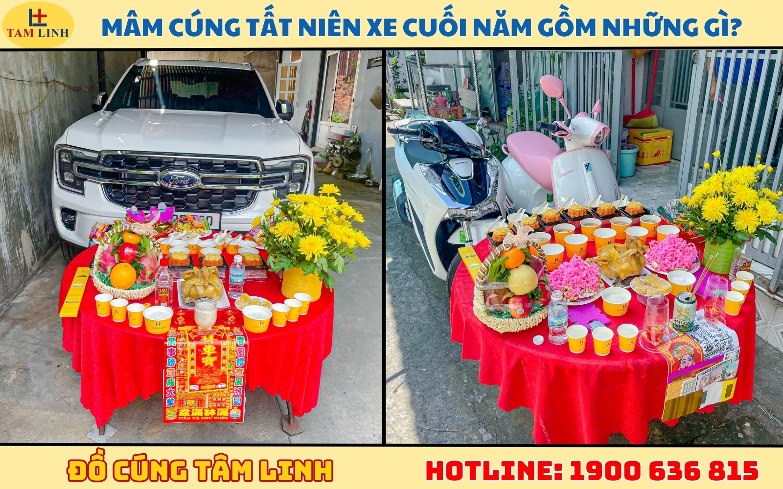 Mâm cúng tất niên xe cuối năm gồm những gì