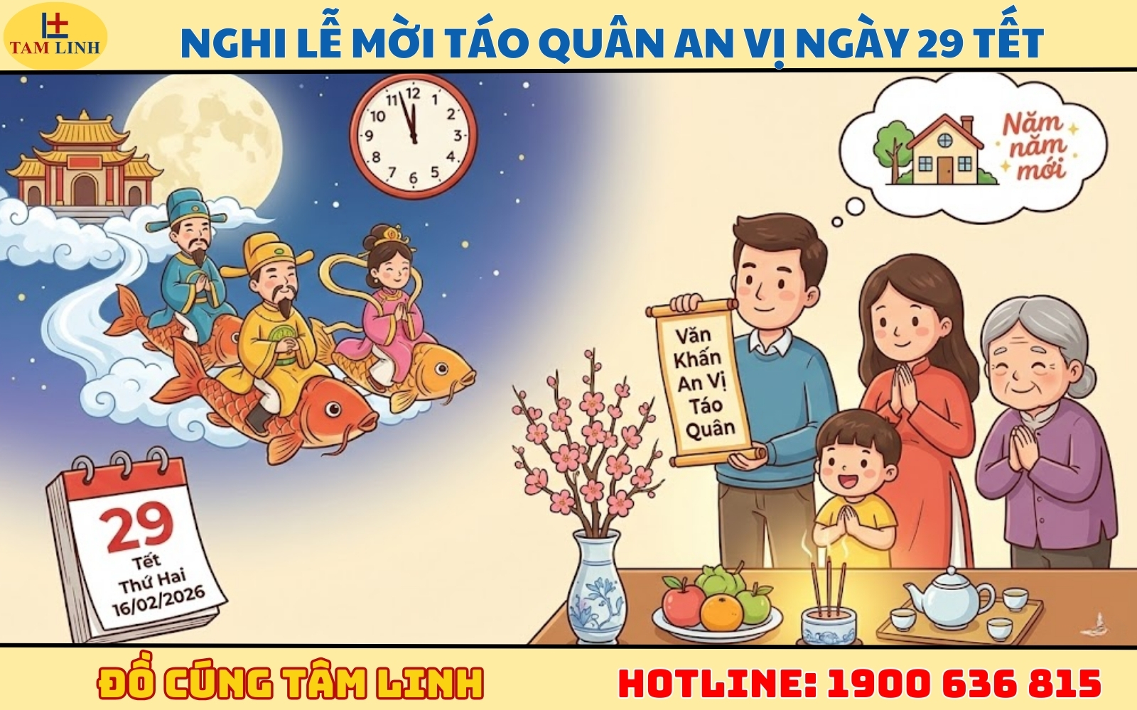 Nghi lễ mời Táo Quân an vị ngày 29 tết