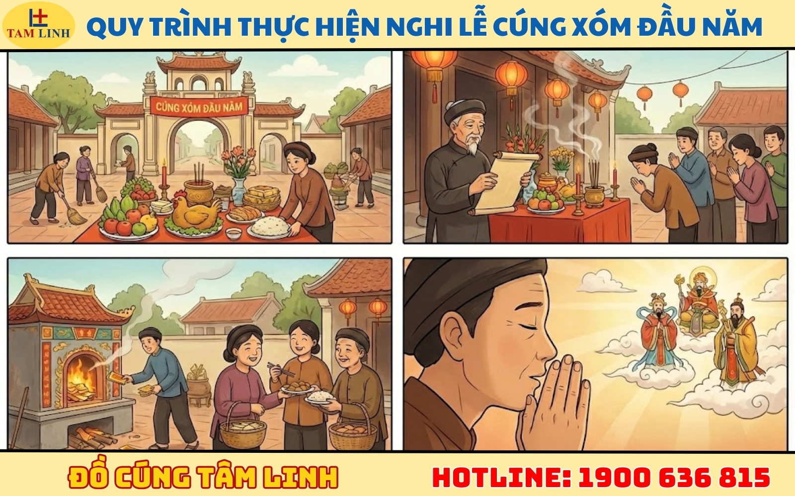 Quy trình thực hiện nghi lễ cúng xóm đầu năm