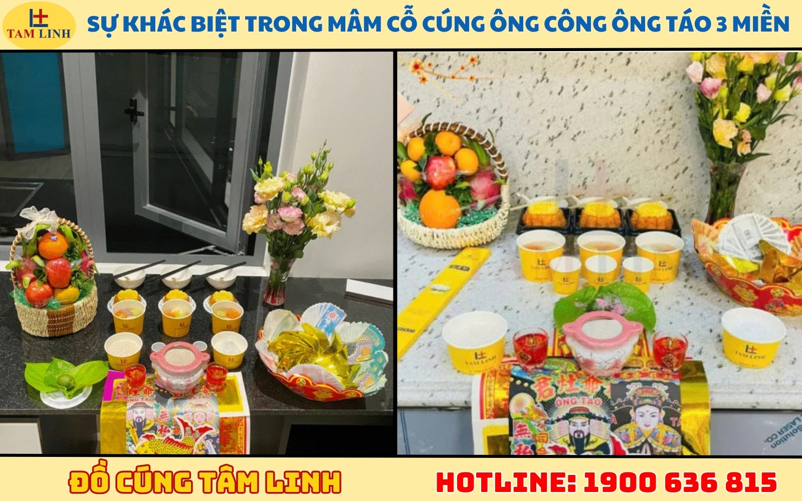 Sự khác biệt trong mâm cỗ cúng ông Công ông Táo 3 miền