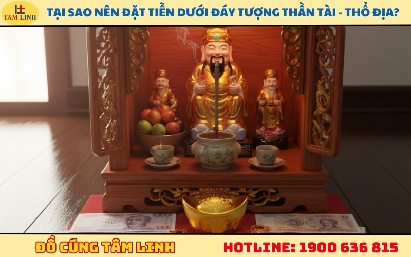 Tại sao nên đặt tiền dưới đáy tượng Thần Tài - Thổ Địa