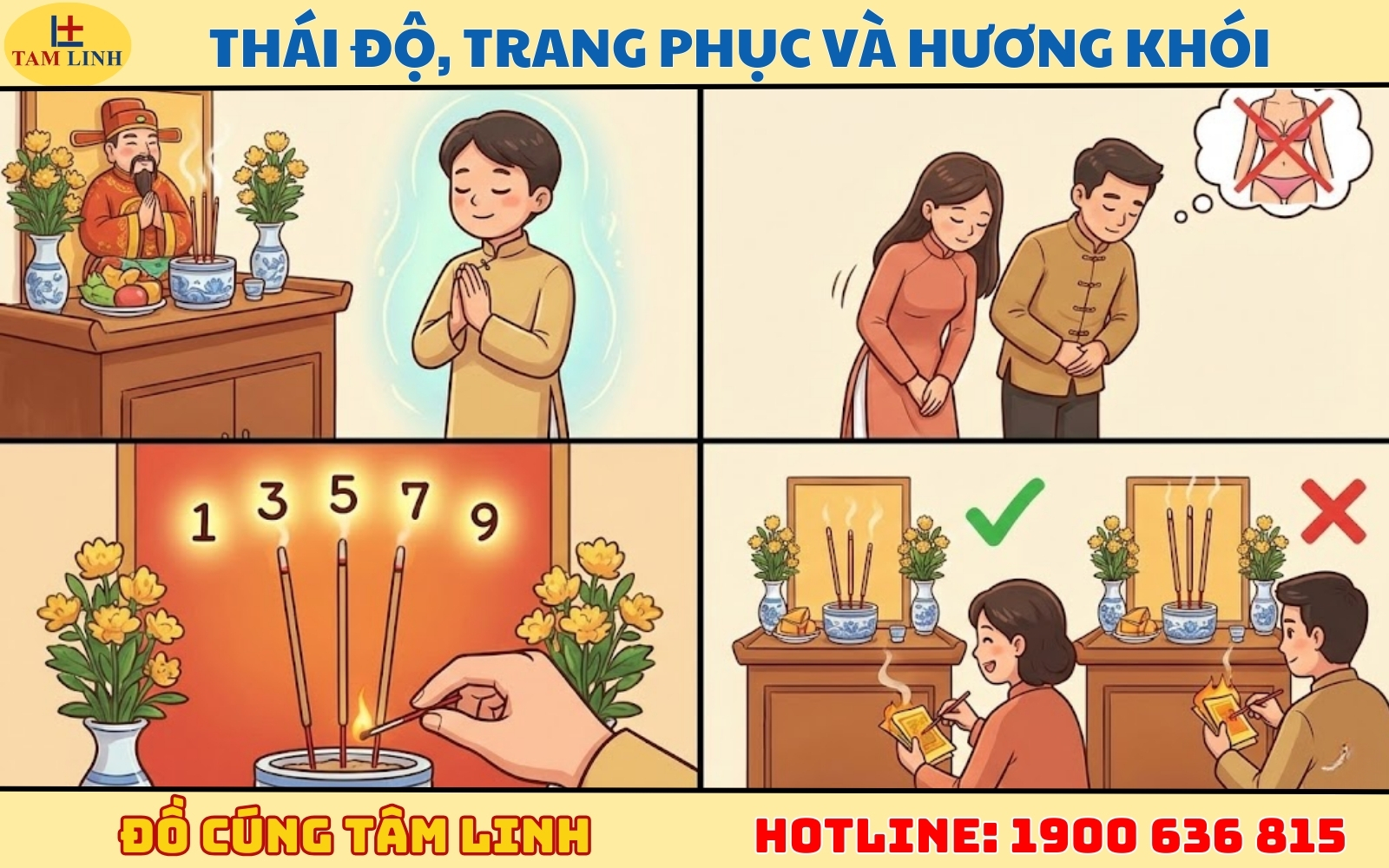 Thái độ, trang phục và hương khói