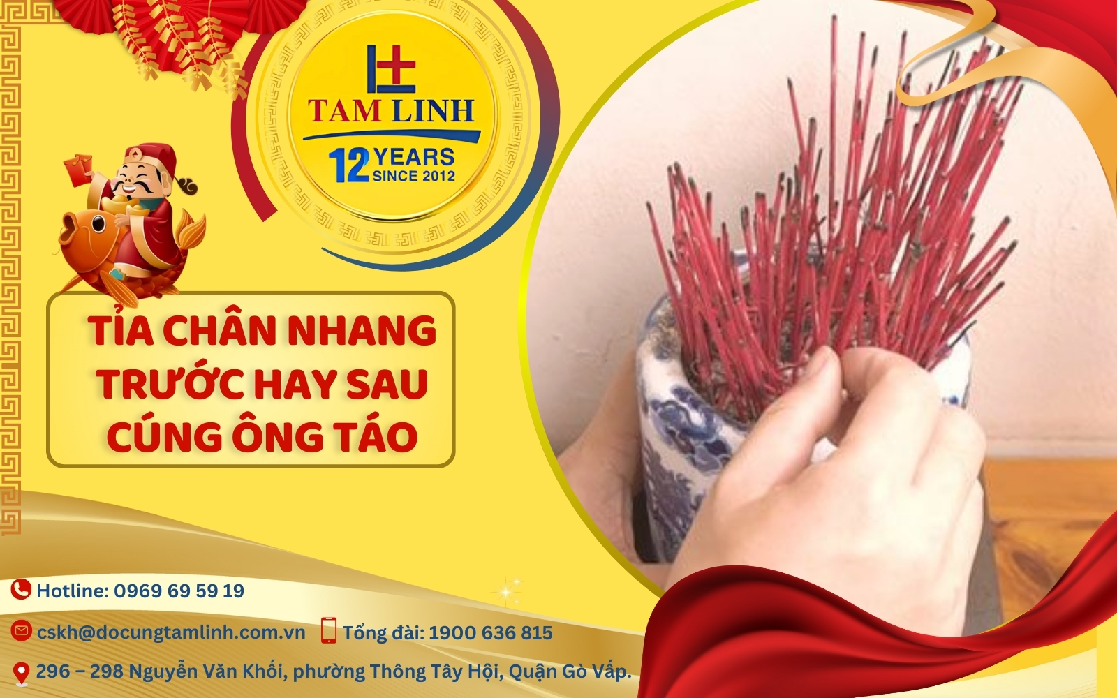 tỉa chân nhang trước hay sau cúng ông Táo