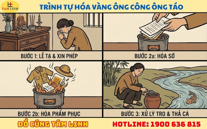trình tự hoá vàng ông công ông táo