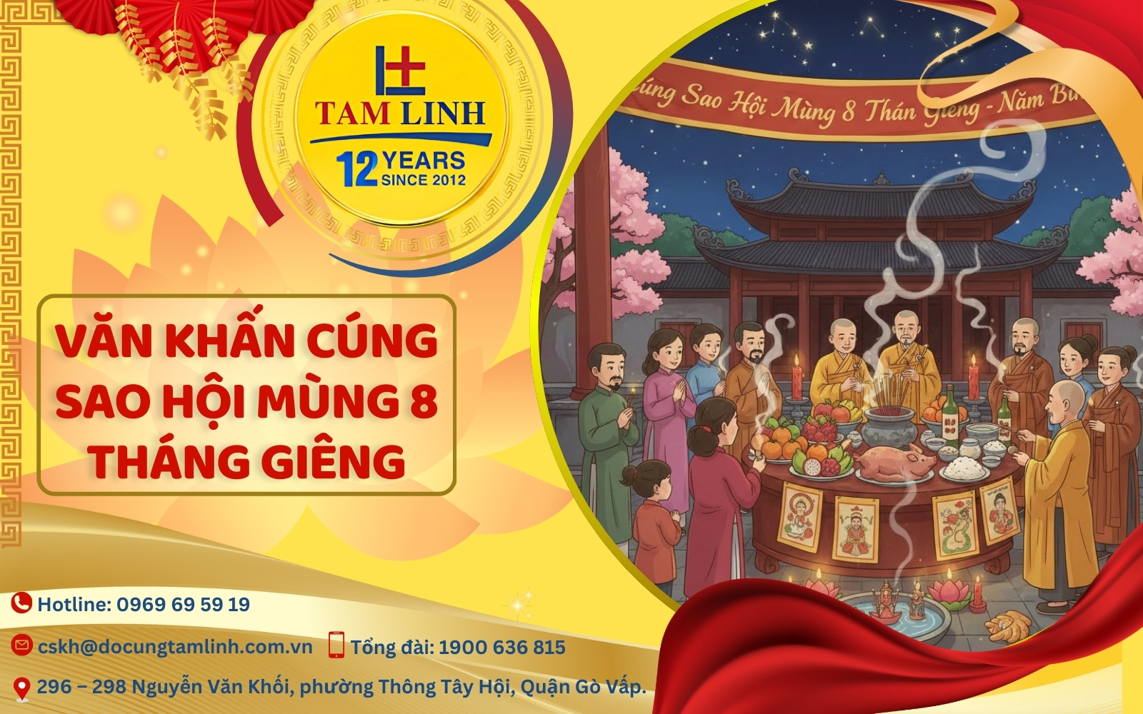 Văn khấn cúng sao hội mùng 8 tháng giêng