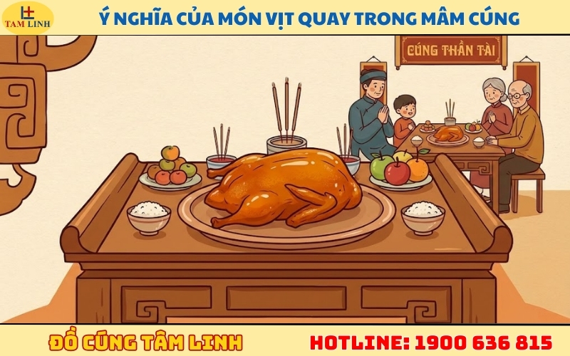 Ý nghĩa đặc biệt của món vịt quay trong mâm cúng