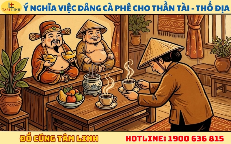 Ý nghĩa nghi thức dâng cúng cà phê cho Thần Tài - Thổ Địa