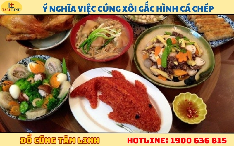 Ý nghĩa việc cúng xôi gấc hình cá chép