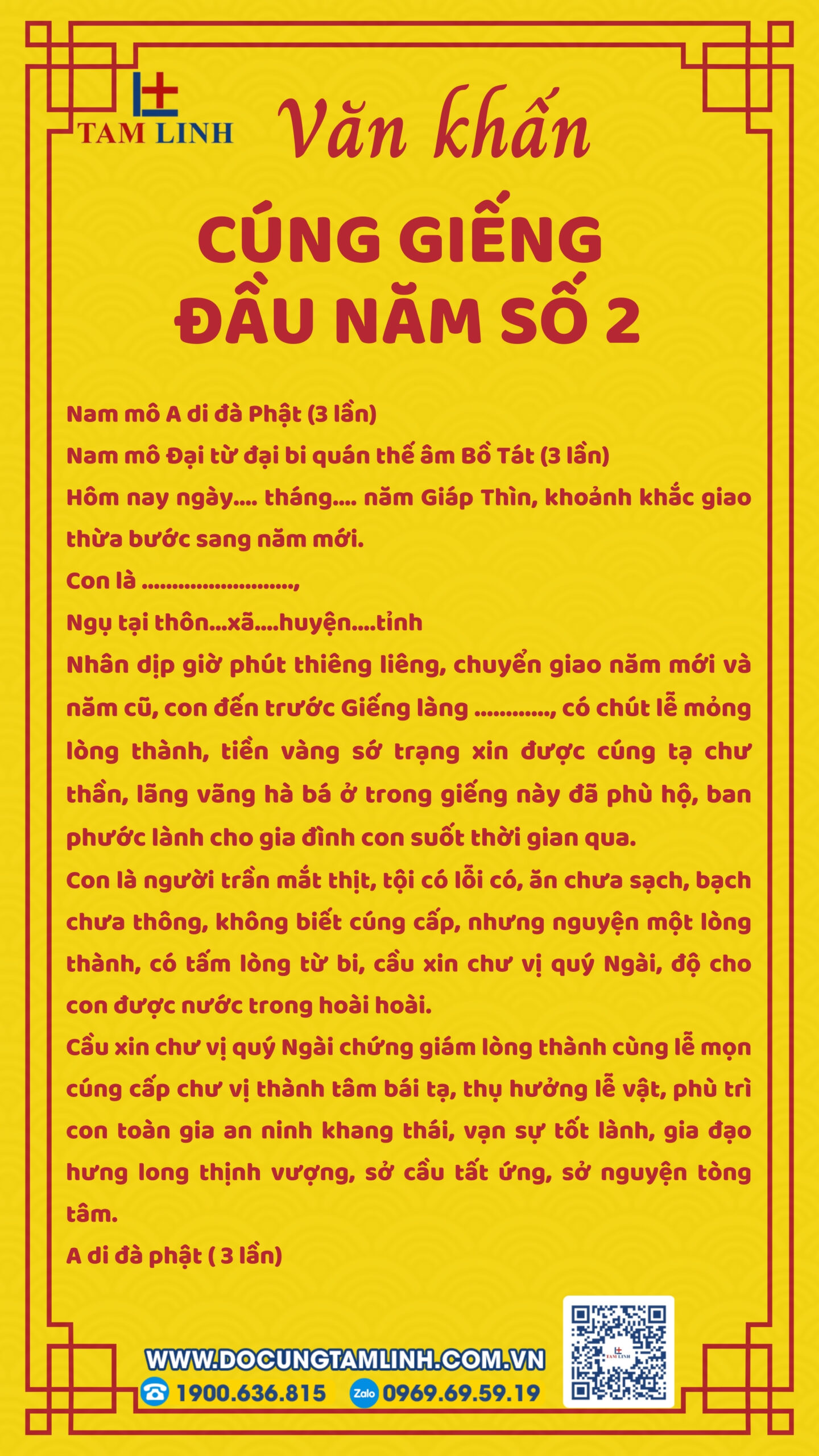 Bài cúng giếng đầu năm số 2