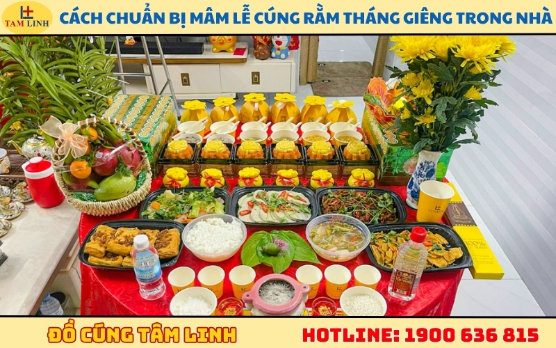 Cách chuẩn bị mâm lễ cúng rằm tháng Giêng trong nhà