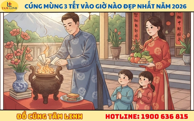 Cúng mùng 3 Tết vào giờ nào đẹp nhất năm 2026 Bính Ngọ