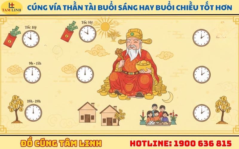 Cúng vía Thần Tài buổi sáng hay buổi chiều tốt hơn