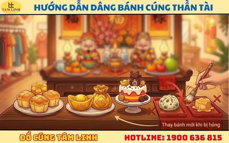 Hướng dẫn dâng bánh cúng Thần Tài