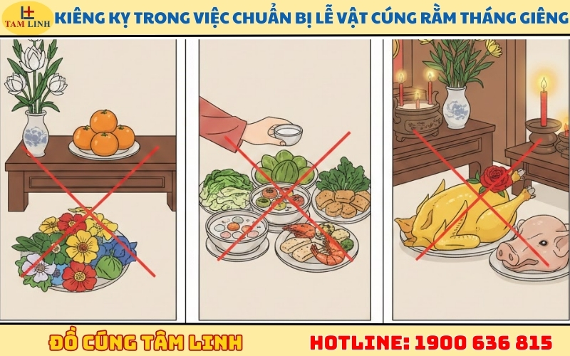 Kiêng kỵ trong việc chuẩn bị lễ vật cúng Rằm tháng Giêng