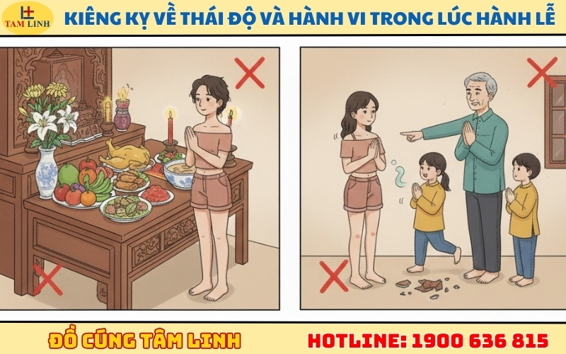 Kiêng kỵ về thái độ và hành vi trong lúc hành lễ