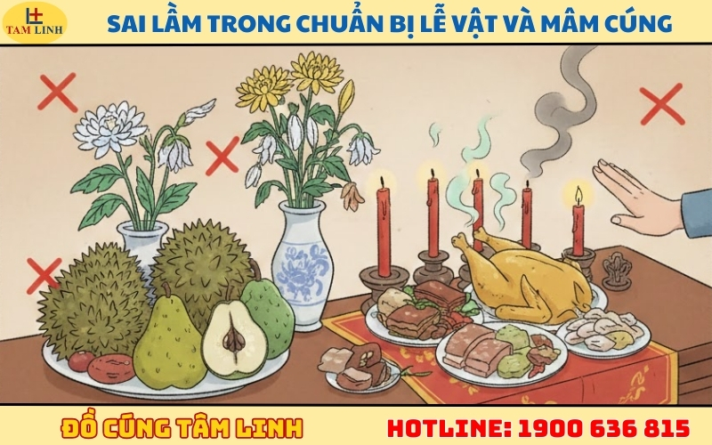 Sai lầm cần tránh trong chuẩn bị lễ vật và mâm cúng tất niên