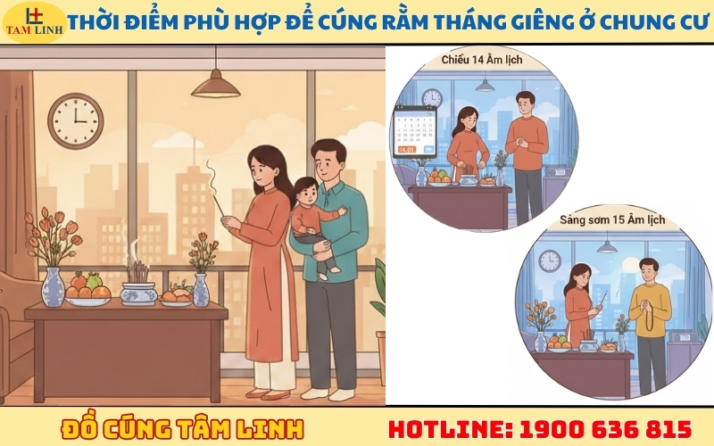 Thời điểm phù hợp để cúng Rằm tháng Giêng ở chung cư