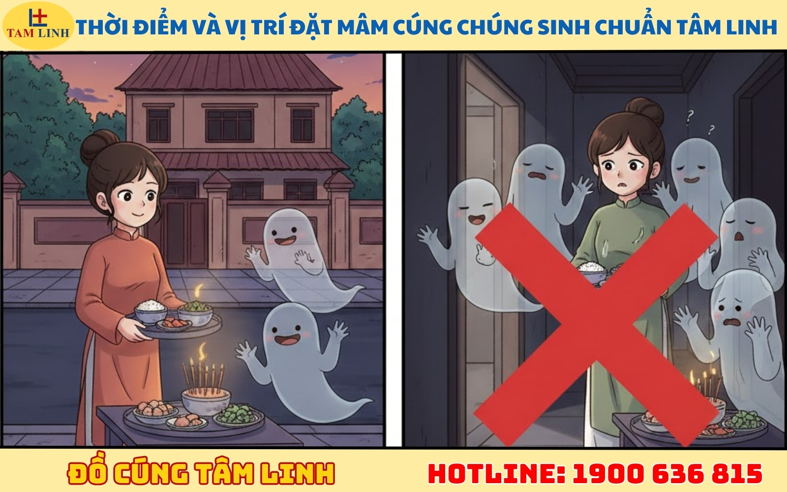 Thời điểm và vị trí đặt mâm cúng chúng sinh chuẩn tâm linh