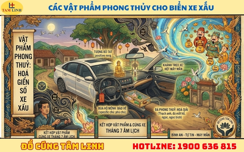 Các vật phẩm phong thủy cho biển xe xấu