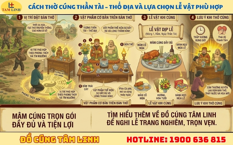 Cách thờ cúng Thần Tài – Thổ Địa và lựa chọn lễ vật phù hợp