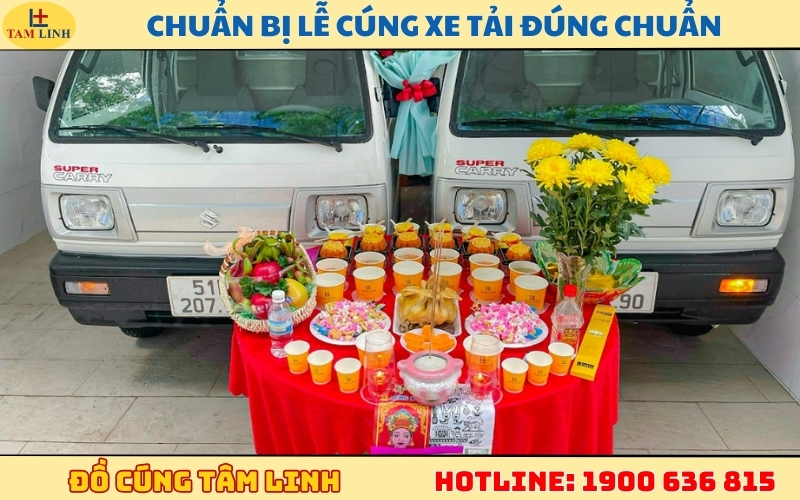 Chuẩn bị lễ cúng xe tải đúng chuẩn