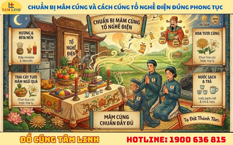 Chuẩn bị mâm cúng và cách cúng tổ nghề điện đúng phong tục