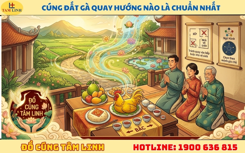 Cúng đất gà quay hướng nào là chuẩn nhất