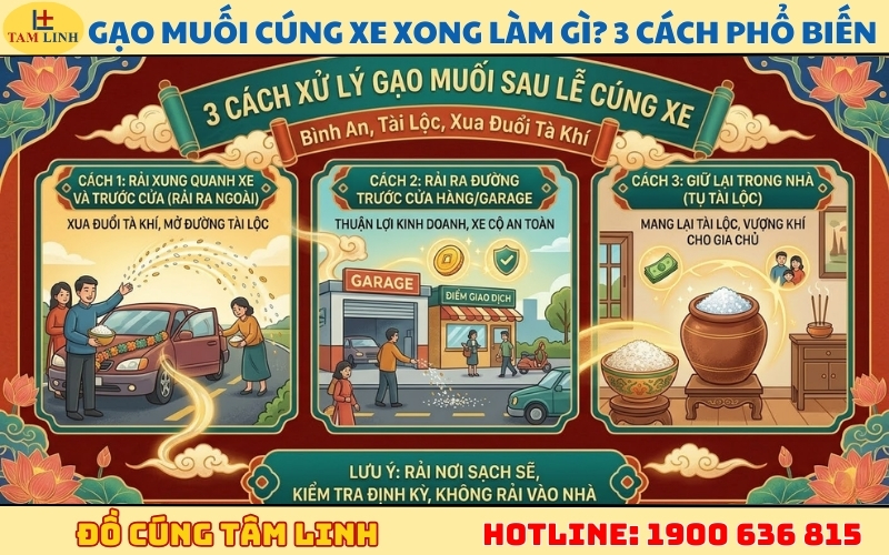 Gạo muối cúng xe xong làm gì 3 cách phổ biến nhất