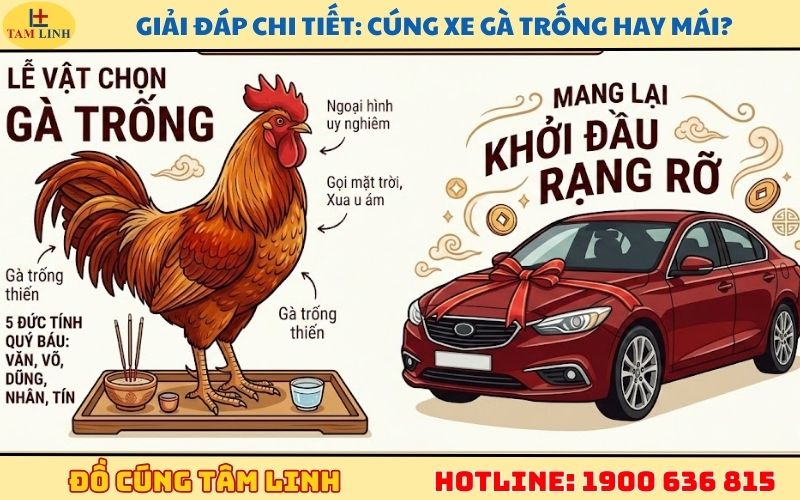 Giải đáp chi tiết_ Cúng xe gà trống hay mái