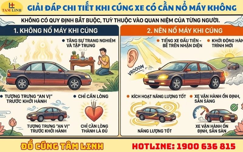 Giải đáp chi tiết khi cúng xe có cần nổ máy không