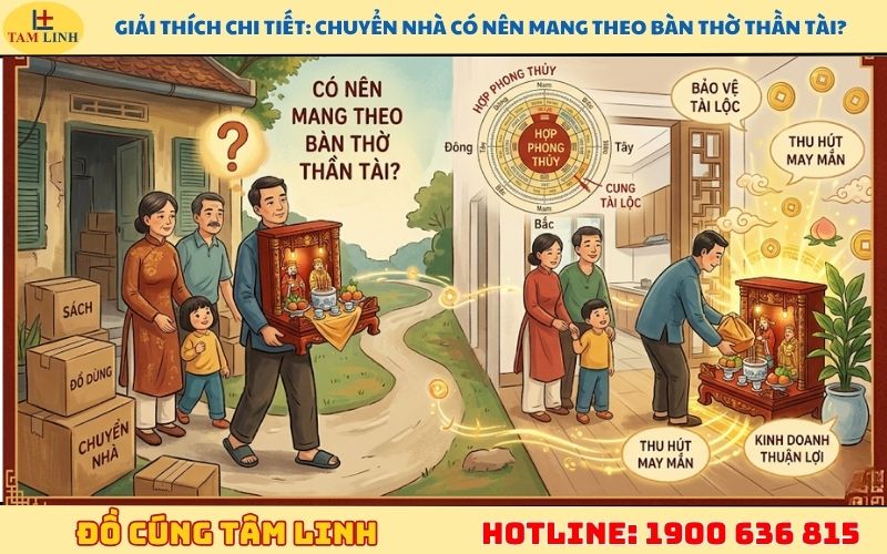 Chuyển nhà có chuyển bàn thờ thần tài không